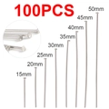 100pcs silver stainless steel flat head pins for jewelry making in various lengths - Flat Head Pin / 15mm / Silver