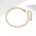 Collana con nappe in perline di acciaio inossidabile dorato e chiusura a moschettone - Bracciale / Bracciale Oro (AKS709)
