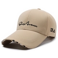 Khaki baseball cap with signature embroidery and beige plaid lining under the brim - Adjustable / Extended Brim (9.5cm) / Khaki