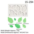 Molde de silicona textura de hoja para fondant y chocolate DIY varios tamaños - Estilo Hoja (15-294 Gris)