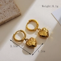 Orecchini a cuore vintage placcati in oro con finitura martellata e cerchi - Cuore Vintage Martellato