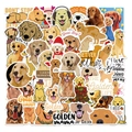 50 wasserfeste Golden Retriever Aufkleber für Koffer und Planer in goldener Farbe - 50 Blatt Packung (FE045)
