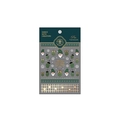 Stickers pour ongles avec motifs de Père Noël dorés et flocons sur fond vert - KX-289 Bronzage Relief (Noël Vert)