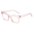 Classic square transparent pink frame glasses with blue light blocking lenses - Pink Frame
