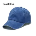 Royal blue washed cotton baseball cap with vintage distressed finish and 6-panel design - Adult 56-60cm / Sapphire Blue
