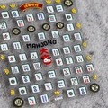 5D stereoscopic Mahjong nail art sticker with Chinese New Year motifs in KX005 style - Mahjong Dots Bamboo and Cartoon (KX005)