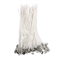 Stoppini di cotone pre-cerati con base metallica per creazione candele fai da te - Stoppini per Candele da 20cm (20 Pezzi/Confezione)