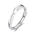 Minimalist S925 sterling silver couple ring with a sleek twisted adjustable design - FDJZ-159-Men's