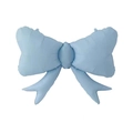 Large matte light blue bow-shaped aluminum foil balloon for party decoration - Macaron Blue