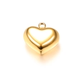 Ciondolo a cuore lucido in finitura dorata con asola per creazione di gioielli - 18mmx19mm / Oro
