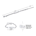 Silver stainless steel ID bracelet for women and children with adjustable 16+5cm chain - Style 36 Adults (Silver/Figaro Chain/ID Plate)
