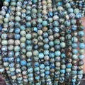 Polished sea blue and turquoise imperial stone round beads for DIY jewelry making - Light Blue Emperor Stone