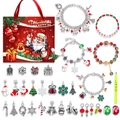 Calendrier de l'Avent bracelet DIY de Noël avec perles de Père Noël et pendentifs fête - M-22 (Sac à Main Rouge Set)