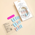 Kit de uñas postizas largas trapezoidales en azul claro y nude con accesorios pro - Estilo Francés Azul Claro (XA-51-98)