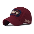Vintage bordeauxrote Baseballkappe aus Baumwolle mit New York Stickerei im 45-Grad-Winkel - Verstellbar / New York Stickerei / Burgunderrot