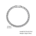 Détail d'un bracelet gourmette argenté en acier inoxydable avec dimensions et poids - 16.5cm (5.3mm) / Argent