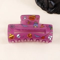 Pinza per capelli viola di Halloween con motivi di zucche fantasmi e pipistrelli - Viola (D5-2-7)