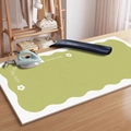 Green Belgian velvet ironing mat with floral pattern and heat-resistant TPR base - Green Rhythm Floral