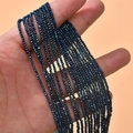 Strand of 2mm dark blue faceted crystal glass beads for DIY jewelry making - 1 Strand Approx. 200 Pieces/Pack (2mm) / Aurora Blue
