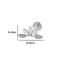 Silver F136 titanium lotus labret stud with marquise cubic zirconia 0.95cm wide - 4# Silver (Crown Leaf)