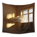 Tapisserie bohème avec nuage flottant blanc et lumière dorée du coucher de soleil - Nuage Surréaliste (ZJ202148-12) / 73x95cm (Tissu Brossé)