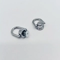 Primer plano de remaches de tornillo con anillo en D plateados para bolsos de bricolaje - Plata