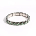 Italian charm bracelet in stainless steel featuring lily of the valley floral link - Black Base White Floral Style (款式10)