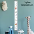 Kids height growth chart with pink animal illustrations and wooden hanging frames - Style 6 (Star & Cloud)