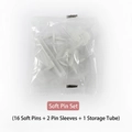 Flower-shaped duvet clips set with 16 white soft pins and a clear storage tube - 16 Soft Pins + 2 Pin Covers + Storage Case / Accessory Pack: Soft Rubber Pin Set