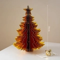 30cm Golden origami Christmas tree desk ornament with star topper for holiday decor - Showy Gold Star Tree