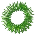 Detailed view of green metallic spring finger massage ring for stress relief and therapy - Light Green