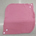 Babero de muselina de algodón rosa para bebé con doble gasa y botones de presión - Rosa (18#)