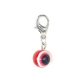 Primer plano de amuleto de ojo turco rojo con cierre de langosta para joyería casera - Rojo
