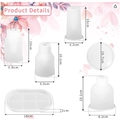 Silicone mold set for resin flower vases and trays with detailed metric dimensions - 4 Vases + Tray + Coaster