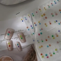 Vibrant candy color nail art rhinestones with multi-colored 3D nail gem stickers set - Colorful Round 3D Resin Diamond Style (CO-406)