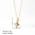 Collana con ciondolo a stella dorata in acciaio al titanio, dimensioni 15x22mm - Oro