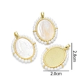 Macro view of 18K gold plated Virgin Mary pendant with pearls, dimensions 2.8cm x 2.0cm - Virgin Mary Pendant (Inlaid with 3mm Mini Pearls)