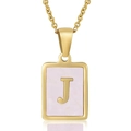 Pink Shell Letter J Style (With Chain)