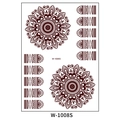 Waterproof henna lace tattoo sticker with brown mandala patterns for hands and fingers - Mandala And Finger Tattoos (W-1008S)