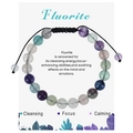 Adjustable hand-woven fluorite gemstone bead bracelet with multicolored natural stones - Fluorite