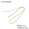 Detail of 40cm golden snake bone chain necklace weighing 9.1g with lobster clasp closure - Gold Snake Necklace (YX15670D0W0)
