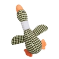 Green checkered plush wild goose dog toy with squeaker and durable bite-resistant fabric - Checkerboard Texture / Cyan