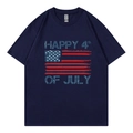 T-shirt bleu marine de l'Indépendance avec imprimé Happy 4th of July de style vintage - XS / Hauts / Bleu marine