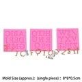 Set di tre stampi in silicone rosa per lettere dell'alfabeto da 8x8cm per decorazione torte - Stile 2# Set da 3 pezzi (17-732) / Rosa