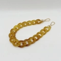 Detalle de cadena para bolso de resina ámbar con cierres metálicos dorados brillantes - Hebilla Dorada 37cm / Amarillo Carey Transparente