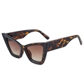 Occhiali da sole cat-eye oversize retrò con montatura tartarugata e lenti sfumate - Montatura Leopardata Lenti Sfumate Tè
