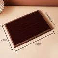Walnut wood display tray with red velvet ring slots measuring 35cm x 24cm x 2.5cm - Ring Row Tray
