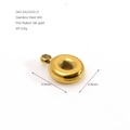 18K gold PVD plated stainless steel bubble letter O pendant for DIY jewelry making - Letter O / Gold