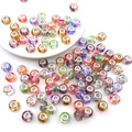 Macro detail of assorted colorful glass and resin large hole beads for DIY bracelets - Mixed 10 Colorful Beads (13968)