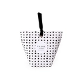 Polka dot pattern gift box with black ribbon handles and Thank You sticker - Black Polka Dot